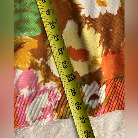 Talbots 3X Multicolor Floral Knit Cardigan with 3/4 Sleeves - Picture 6 of 7